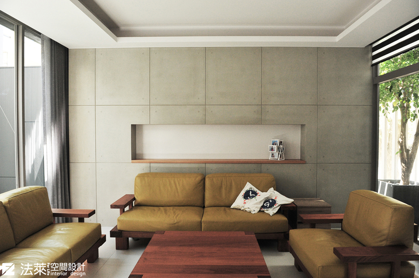 室內裝潢圖片，客廳 室內室外與自然結合的設計概念