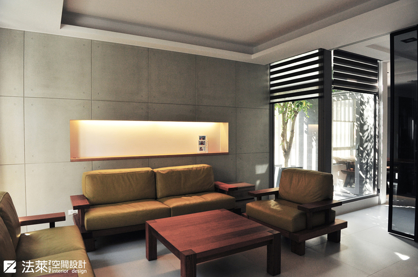 室內裝潢圖片，客廳 室內室外與自然結合的設計概念